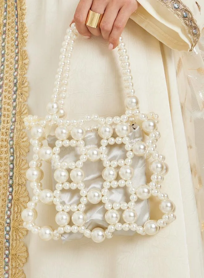 Styli Pearl Beaded Handbag